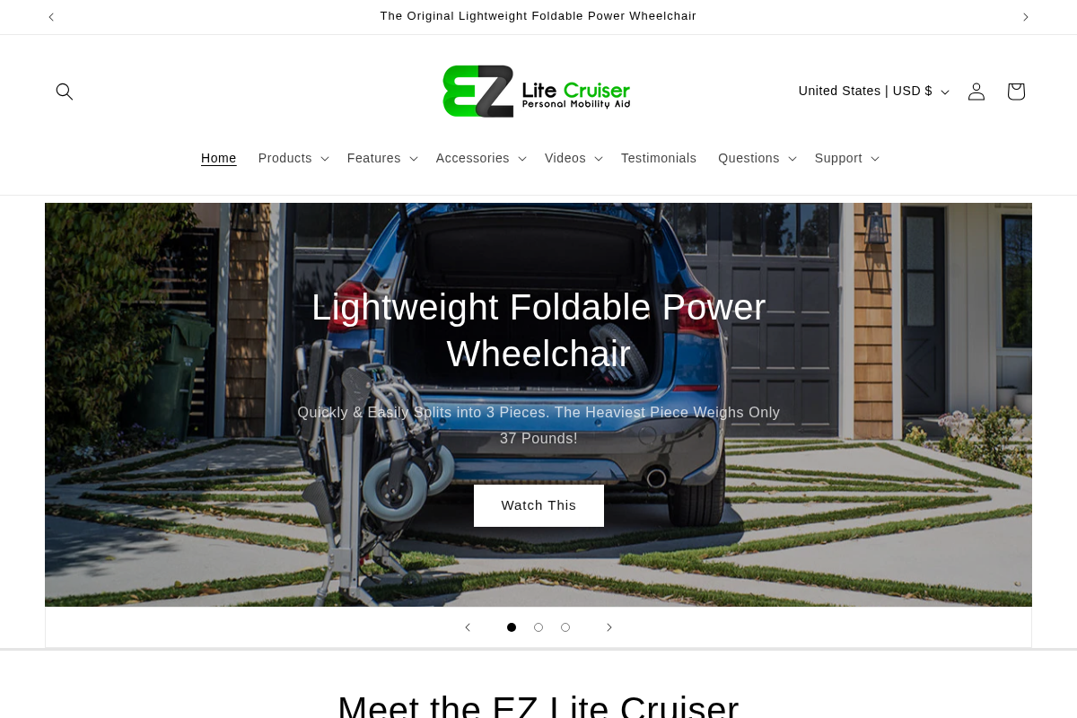 EZ Lite Cruiser homepage screenshot