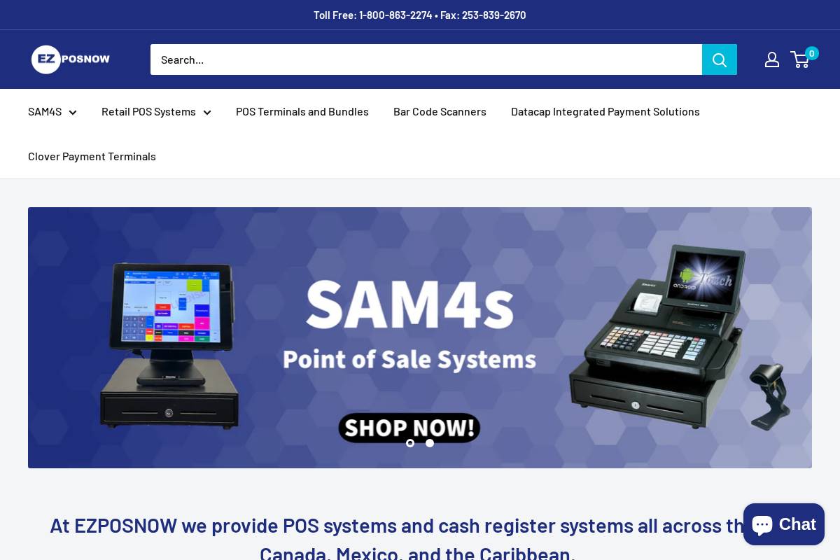 EZPOSNOW homepage screenshot