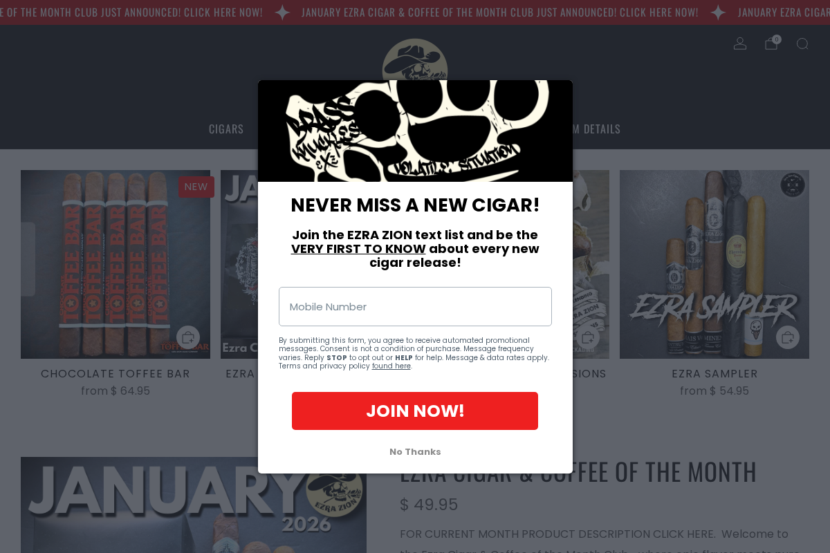 Ezra Zion Store homepage screenshot