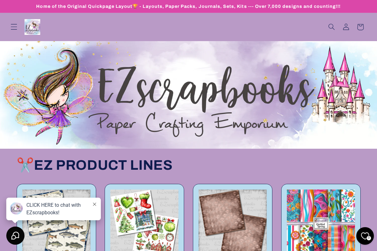 ezscrapbooks.com homepage screenshot