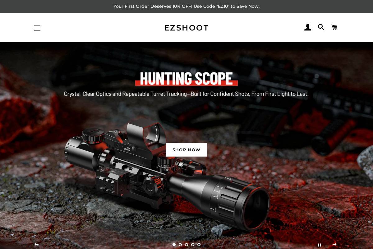 EZshoot homepage screenshot
