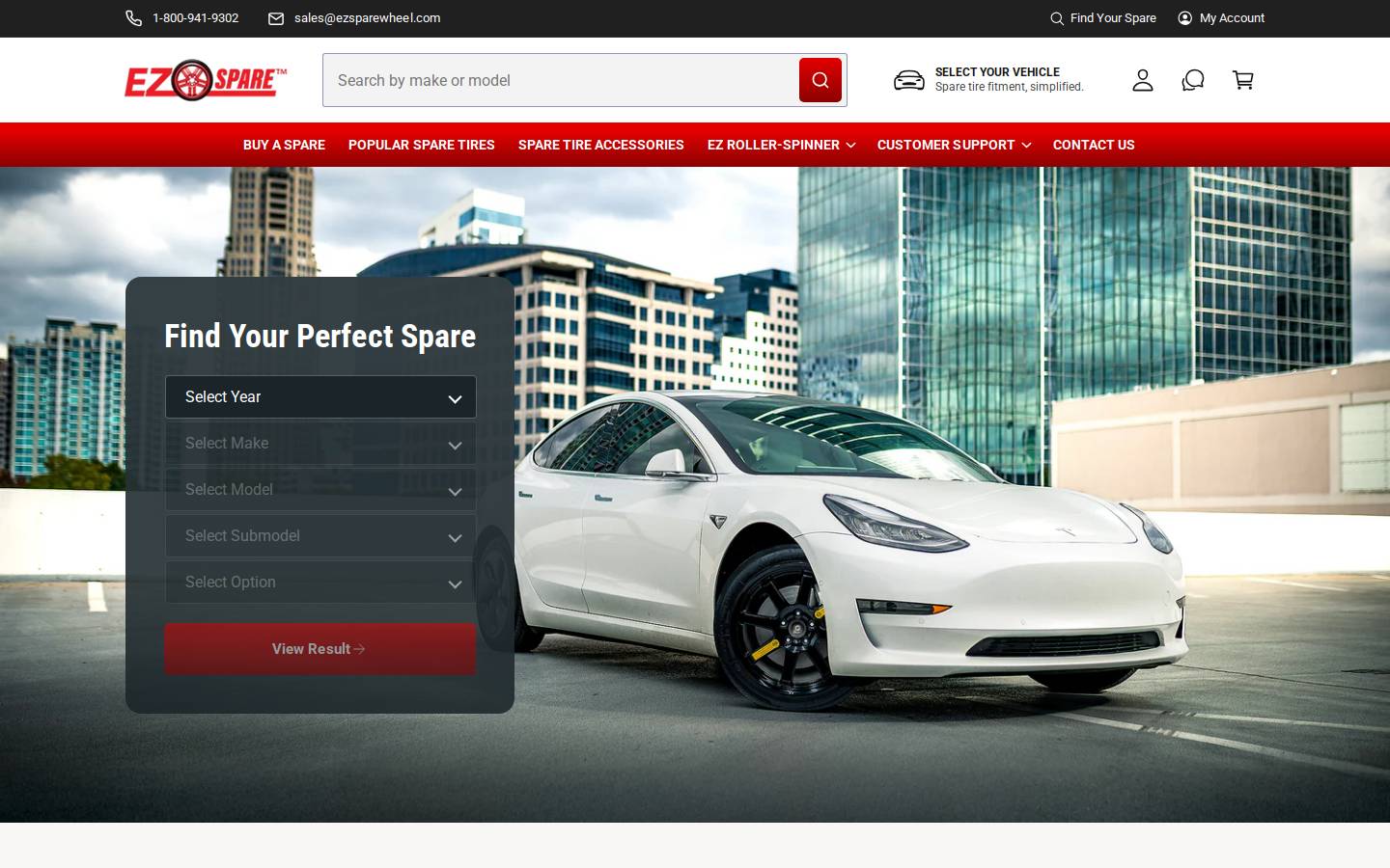 ezsparewheel.com homepage screenshot