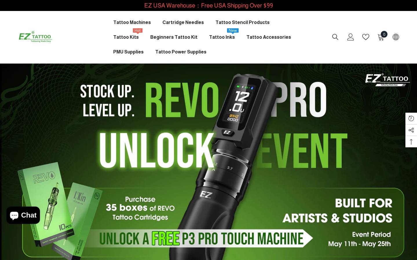 eztattoousa.com homepage screenshot