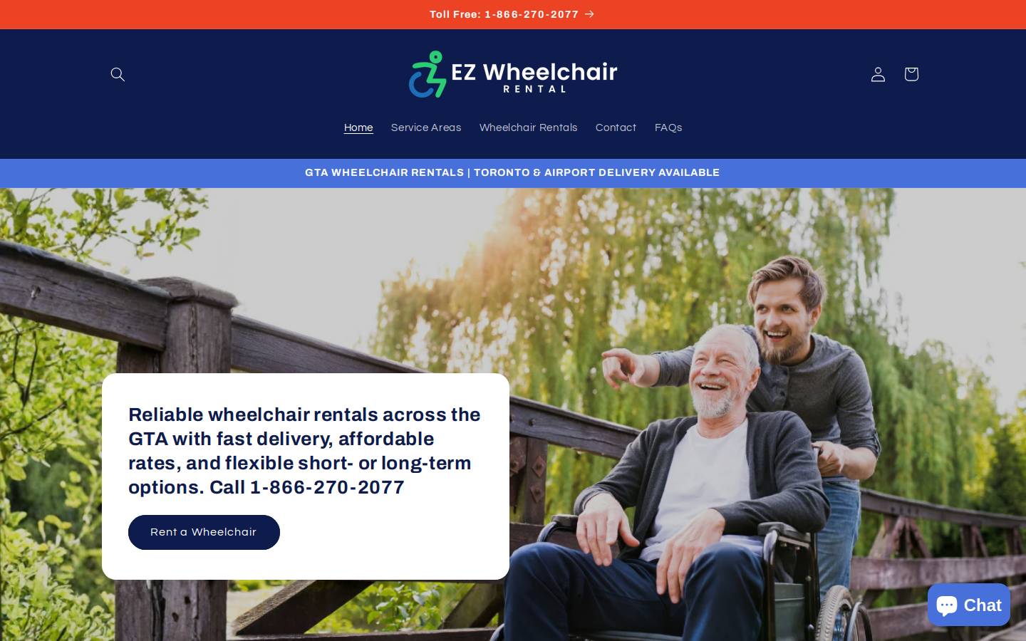 ezwheelchair.com homepage screenshot