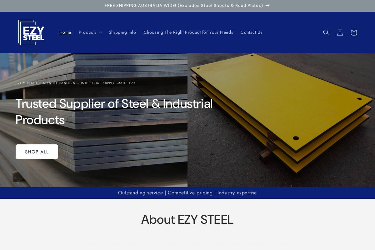 ezysteel.com.au homepage screenshot