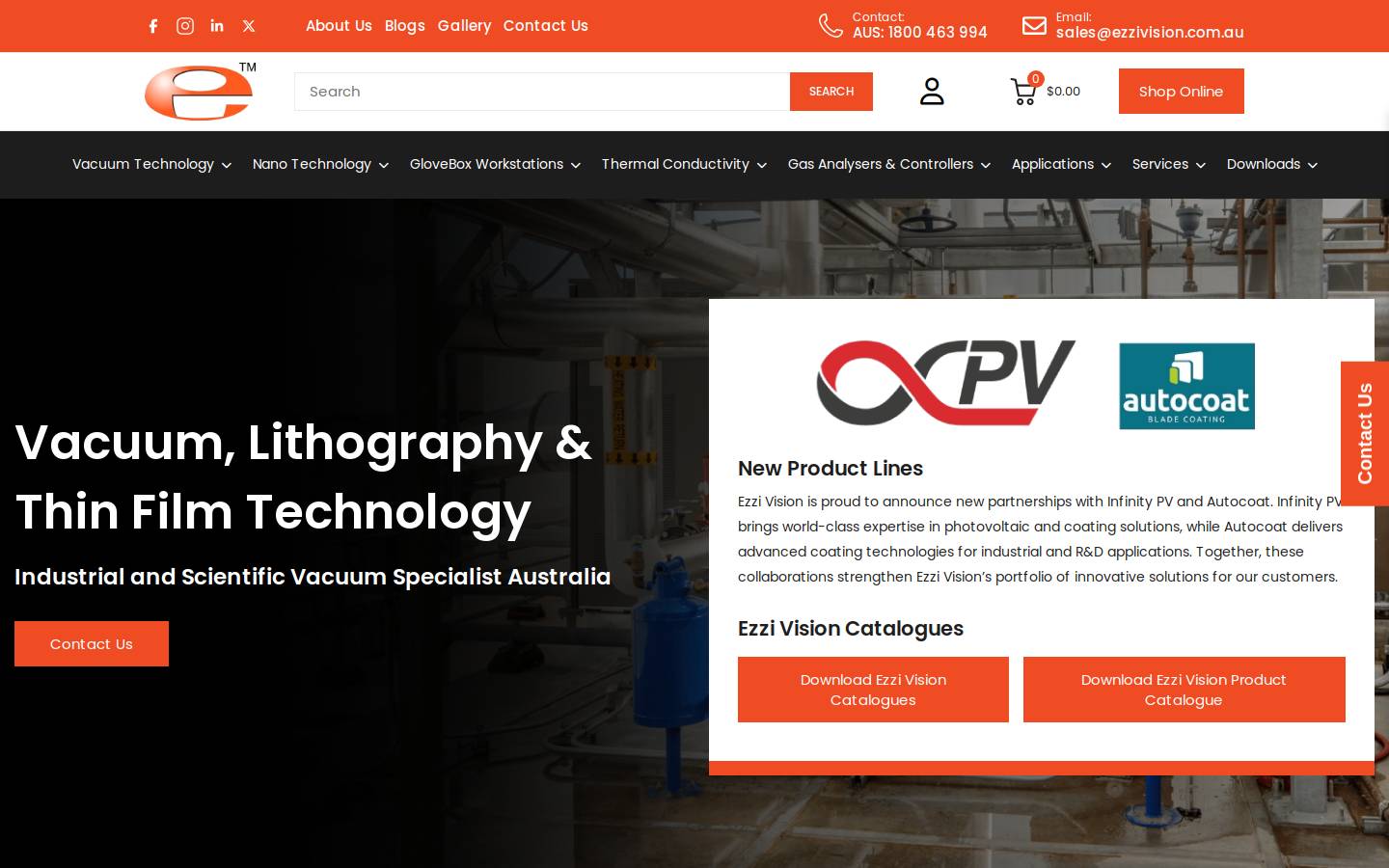 ezzivision.com.au homepage screenshot