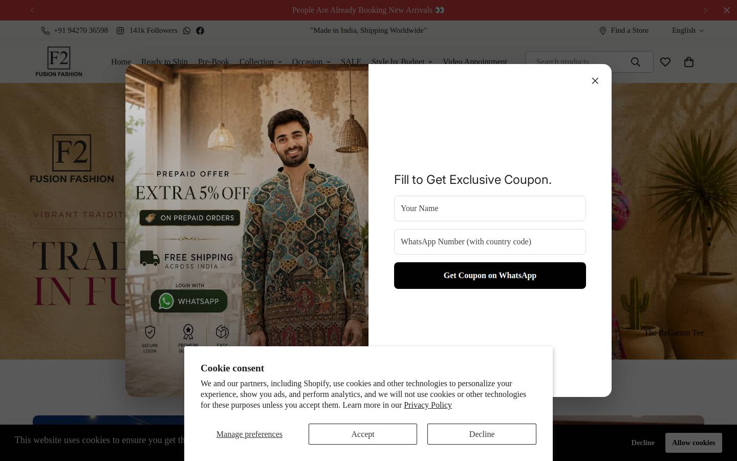f2fusionfashion.com homepage screenshot