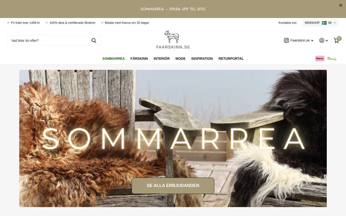 Faarskinn homepage screenshot