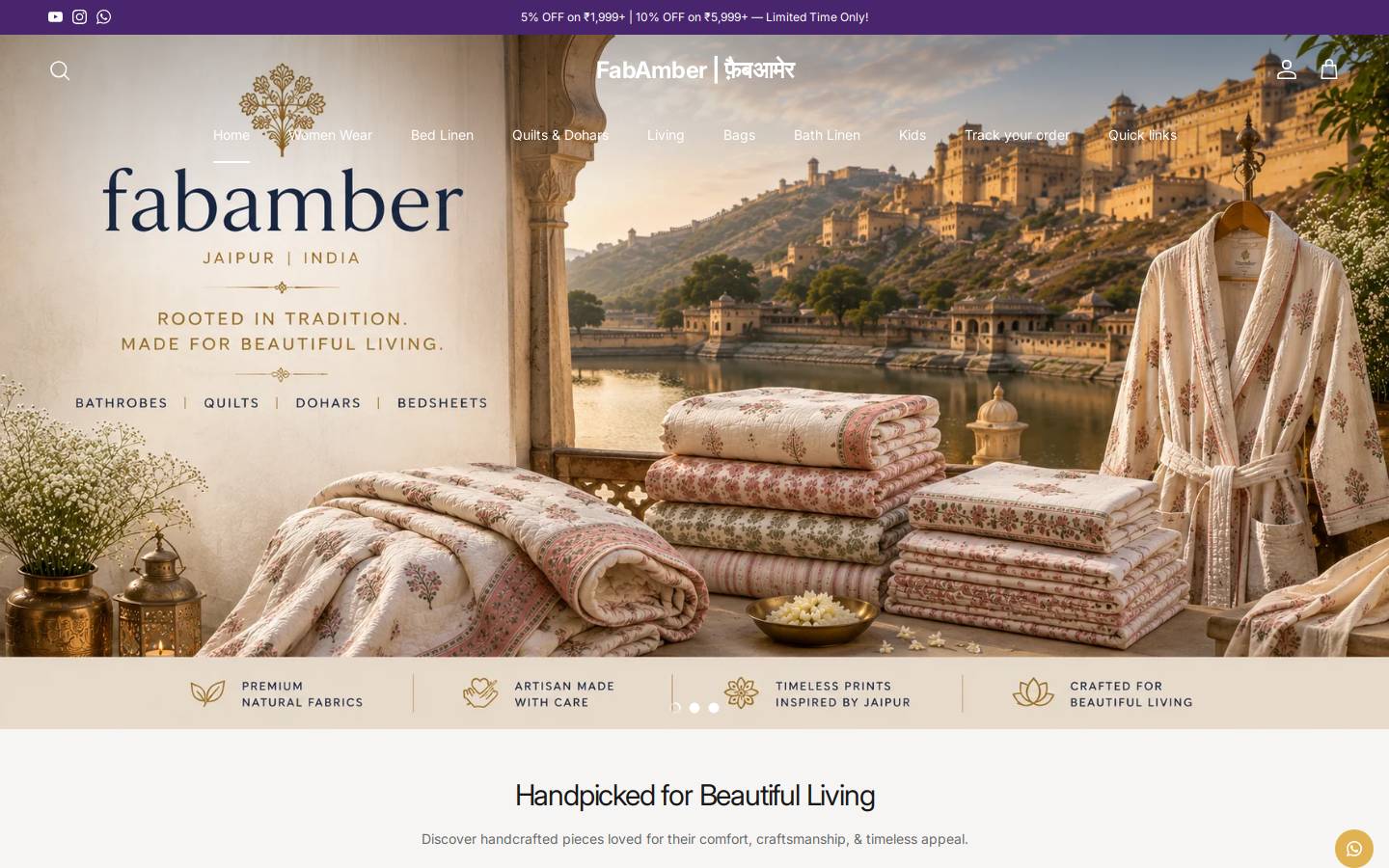 fabamber.com homepage screenshot