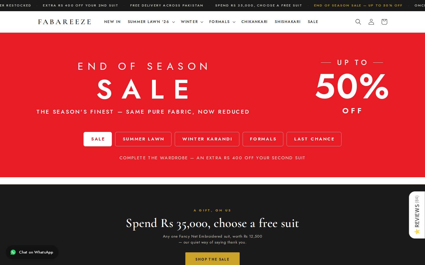 fabareeze.com homepage screenshot