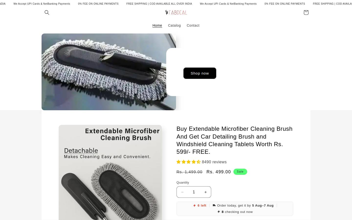 fabdeal.in homepage screenshot