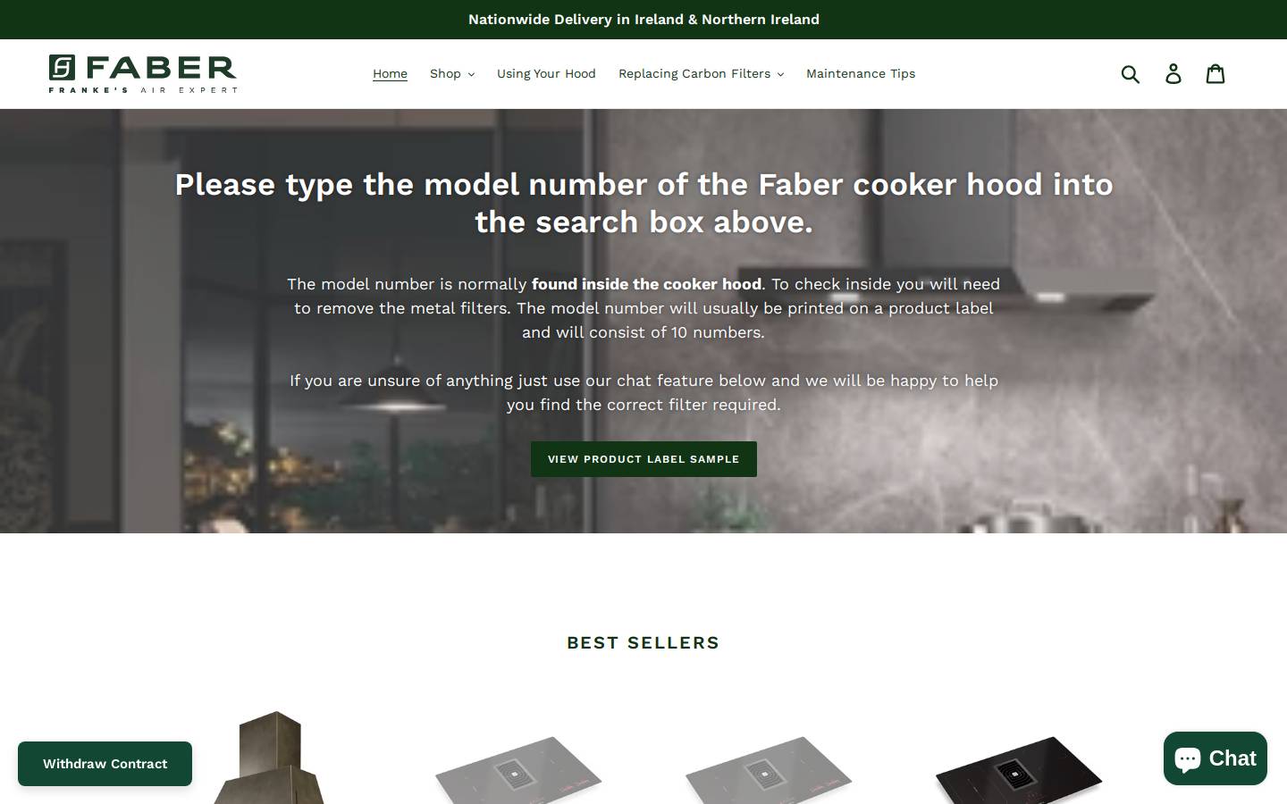 faberfilters.ie homepage screenshot