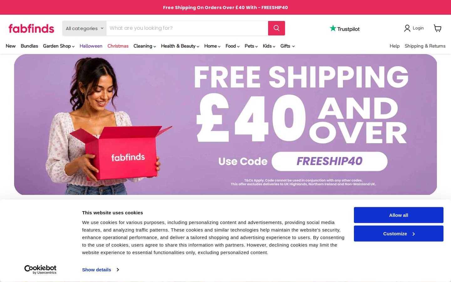 FabFinds Limited homepage screenshot