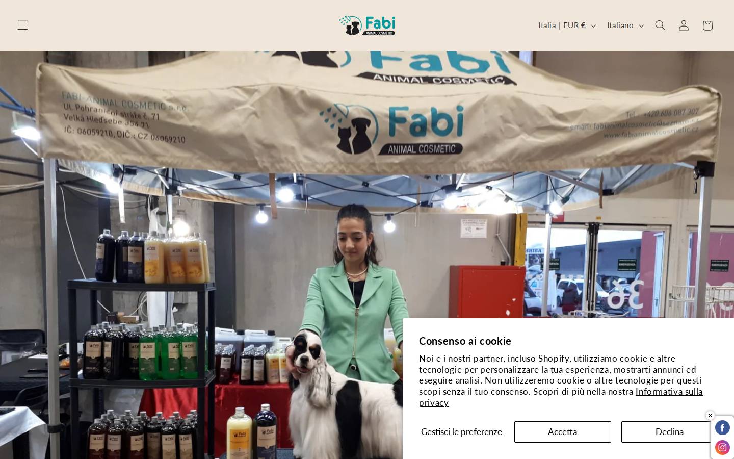 fabi-animalcosmetic.com homepage screenshot