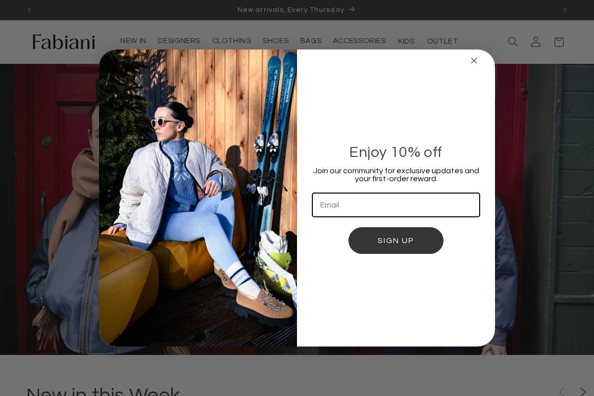 fabiani.ie homepage screenshot
