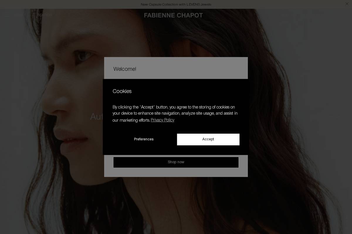 fabiennechapot.com homepage screenshot