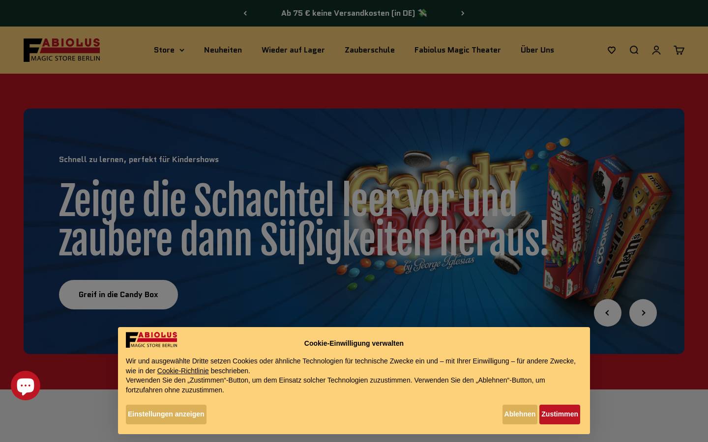 fabiolus-magic.de homepage screenshot