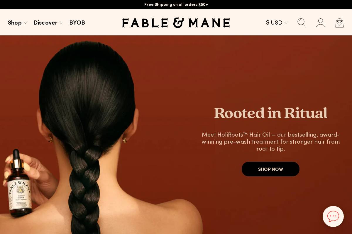 Fable & Mane homepage screenshot