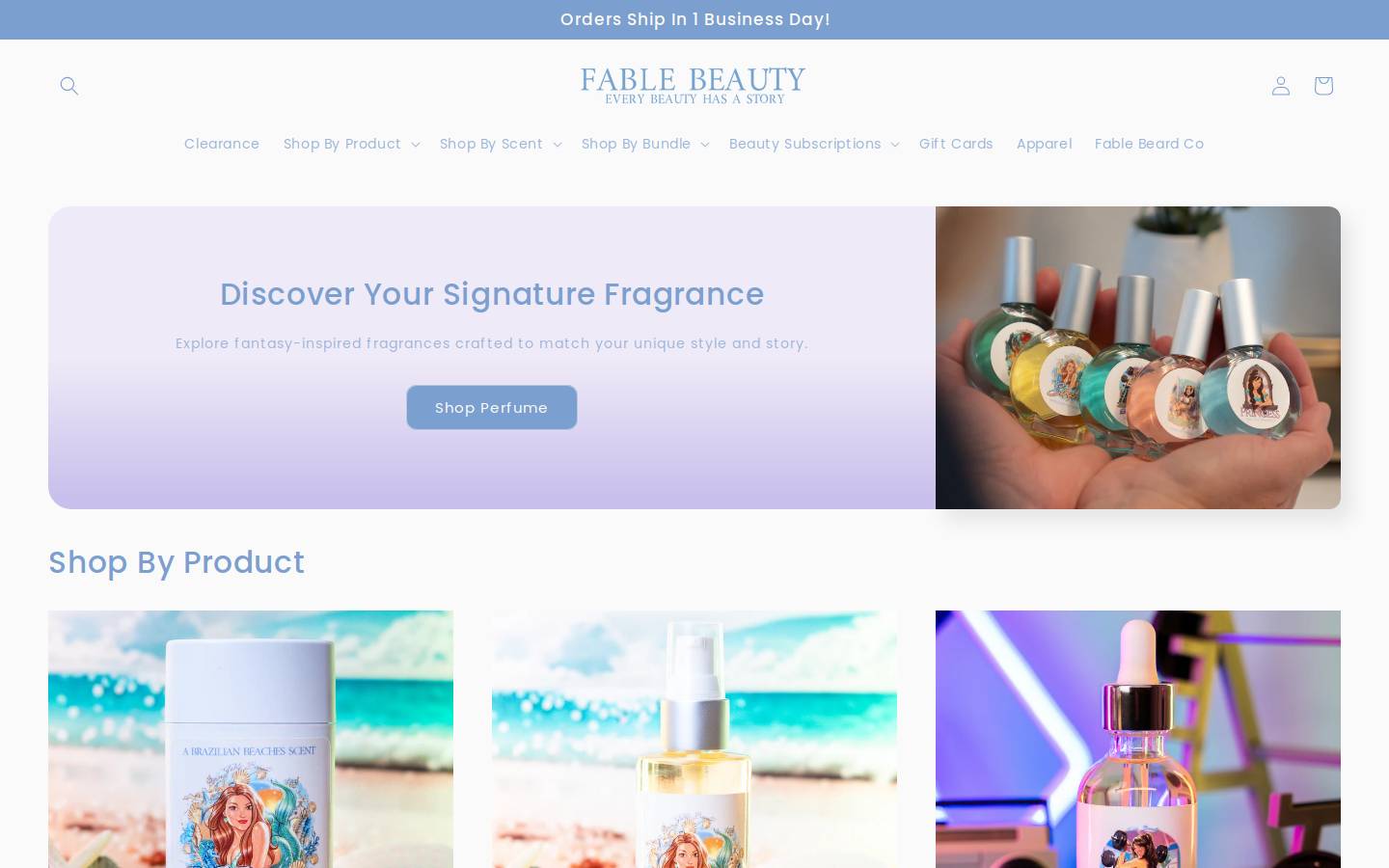 fablebeautysupply.com homepage screenshot