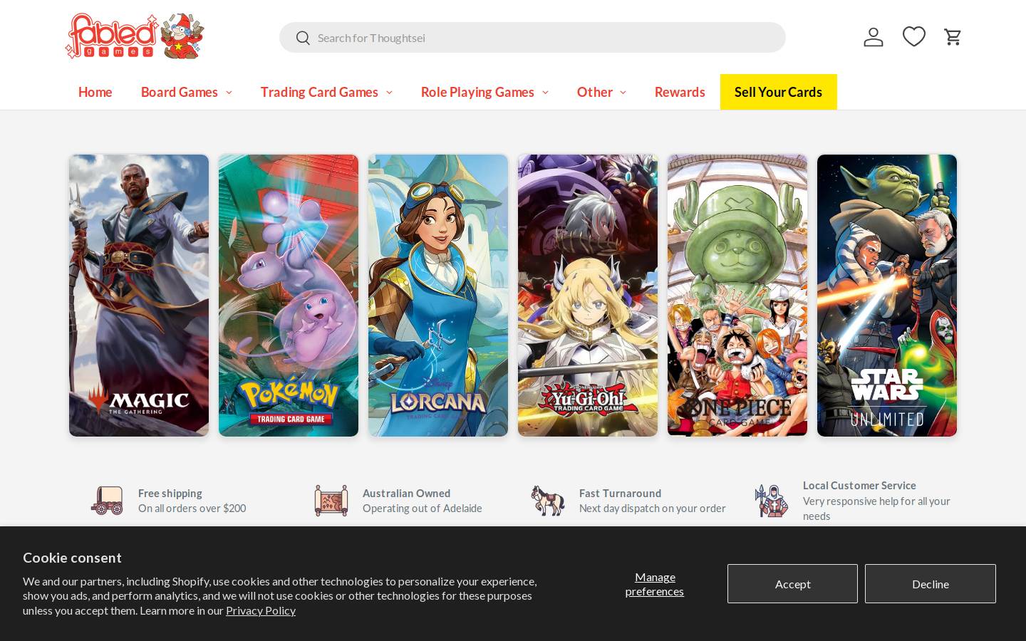 fabledgames.store homepage screenshot
