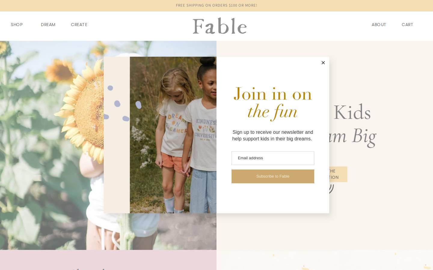 fablethebrand.com homepage screenshot