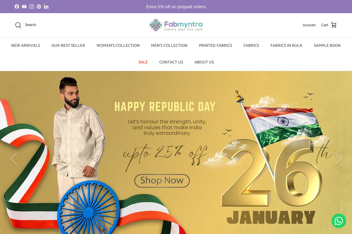 Fabmyntra homepage screenshot