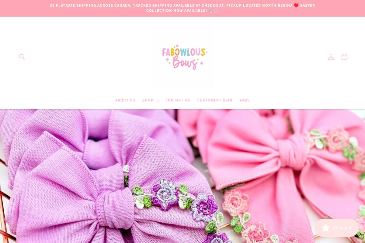 fabowlousbows.com homepage screenshot