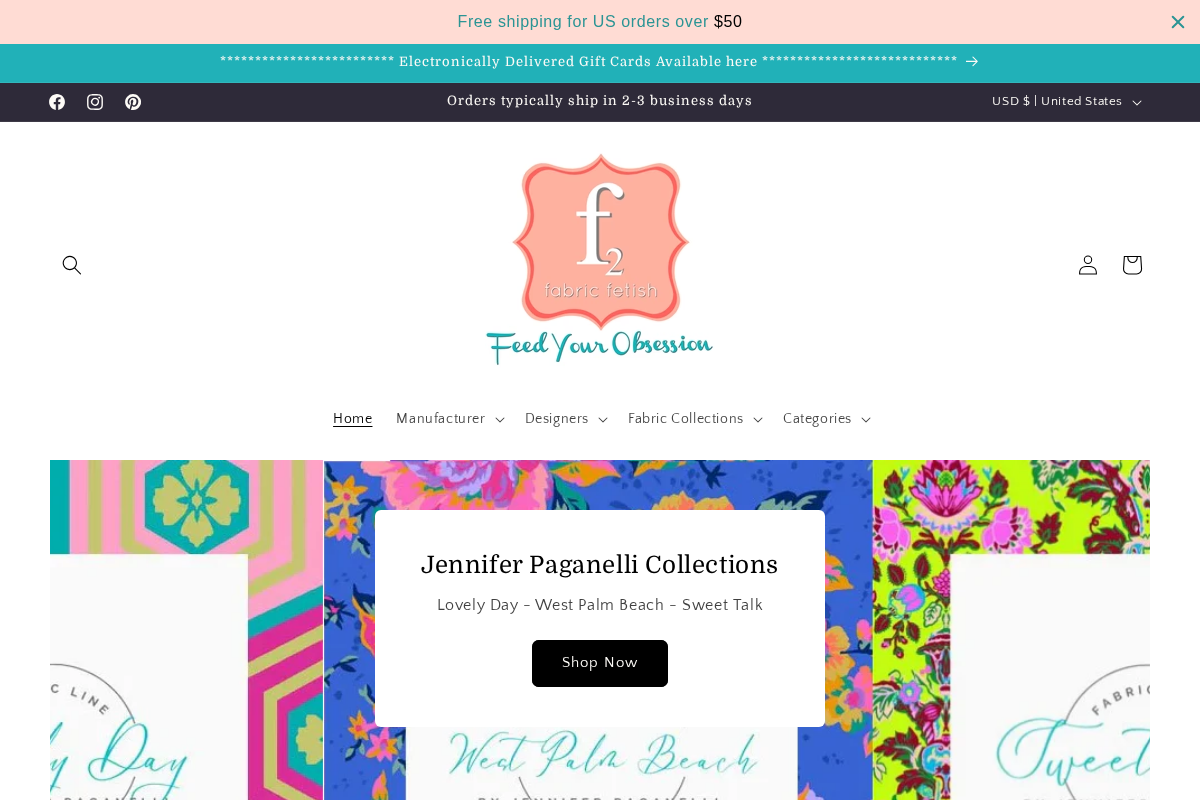 Fabric Fetish homepage screenshot