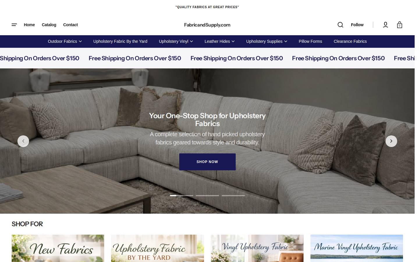 fabricandsupply.com homepage screenshot