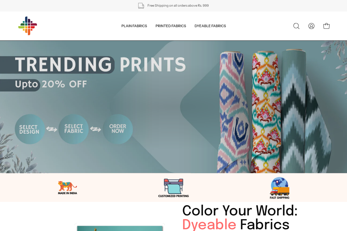 Fabricdepot homepage screenshot