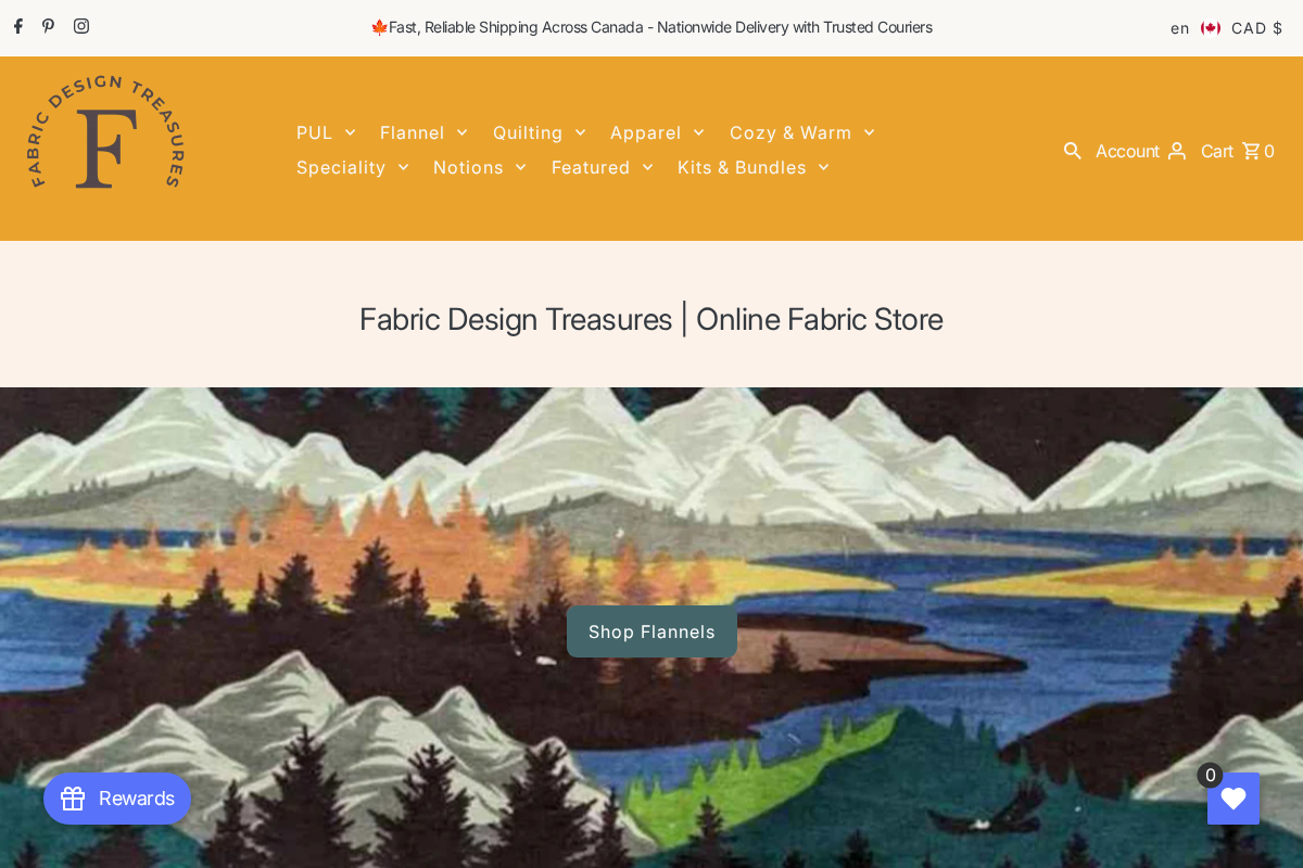 Fabric Design Treasures homepage screenshot