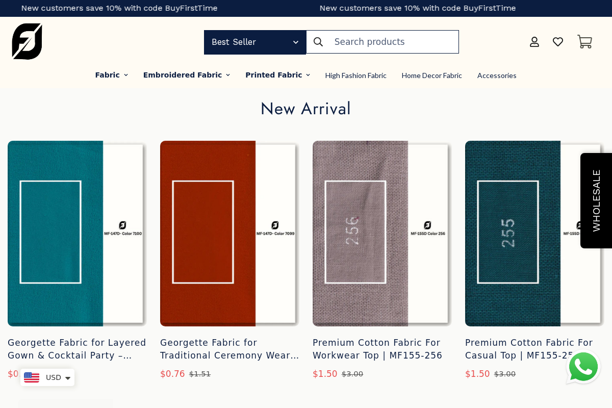 FabricDiary homepage screenshot