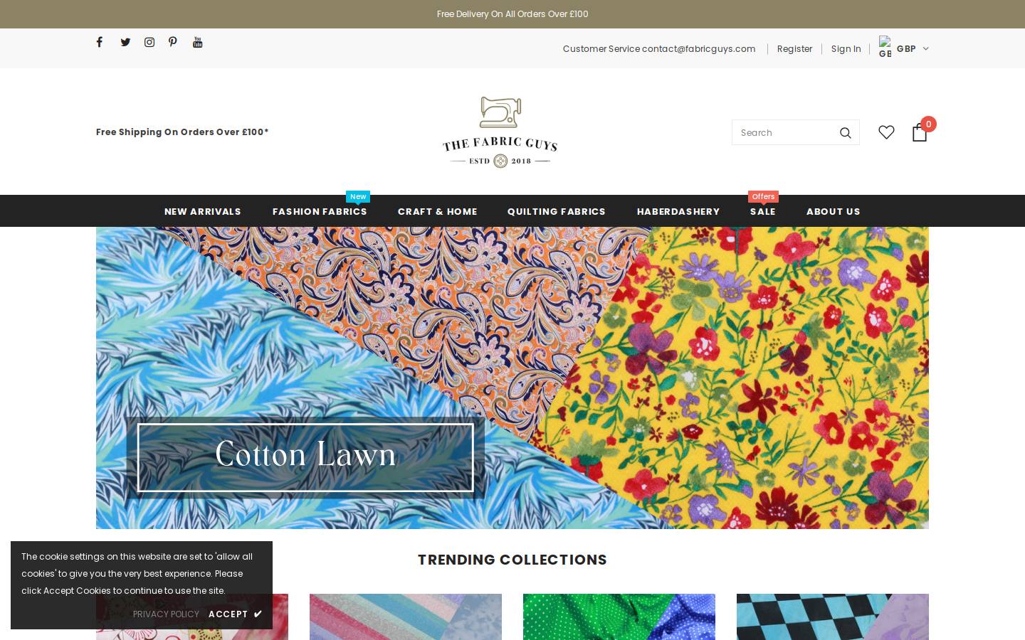 The Fabric Guys homepage screenshot