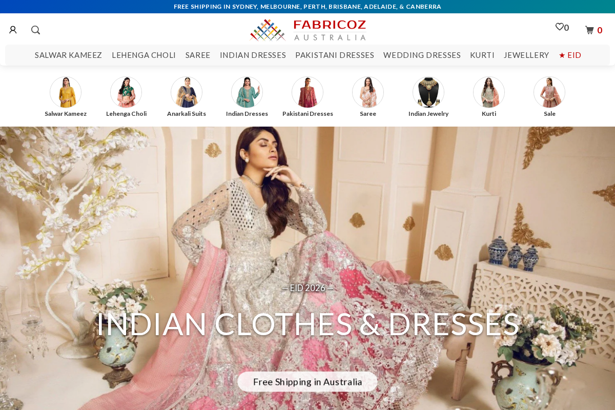 Fabricoz Australia homepage screenshot