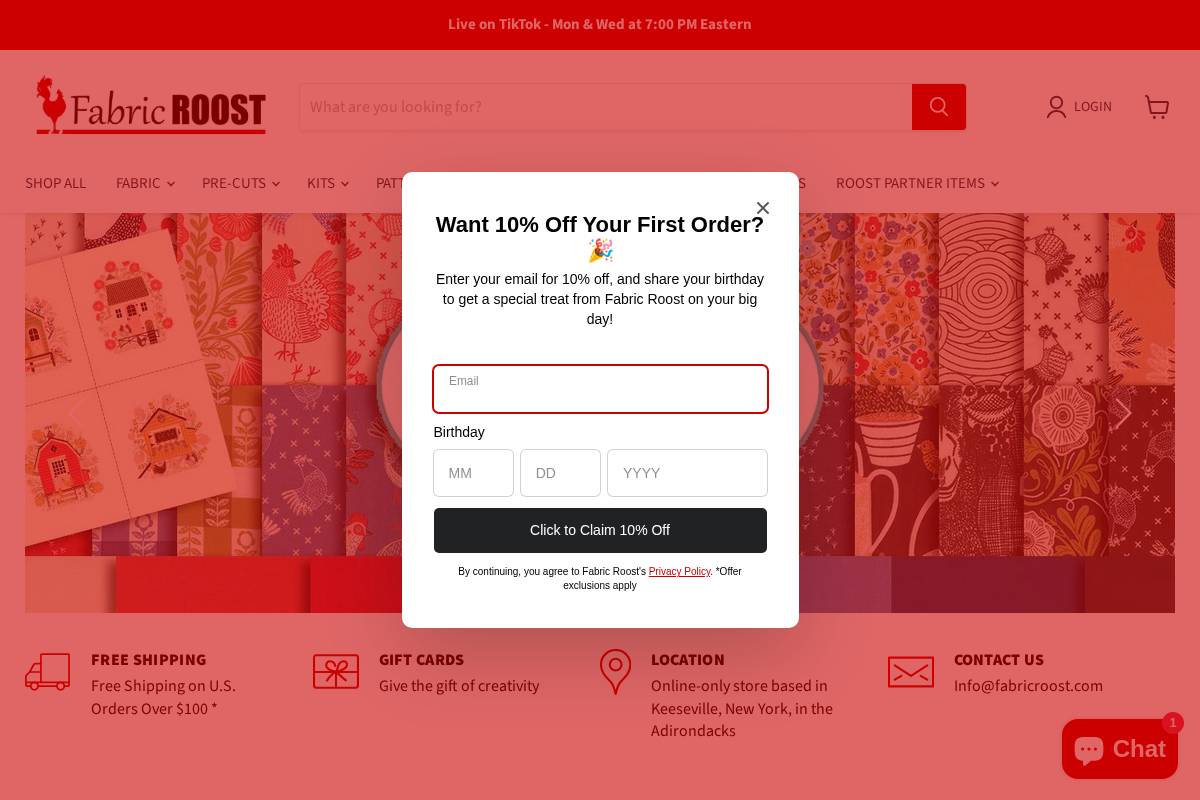 fabricroost.com homepage screenshot