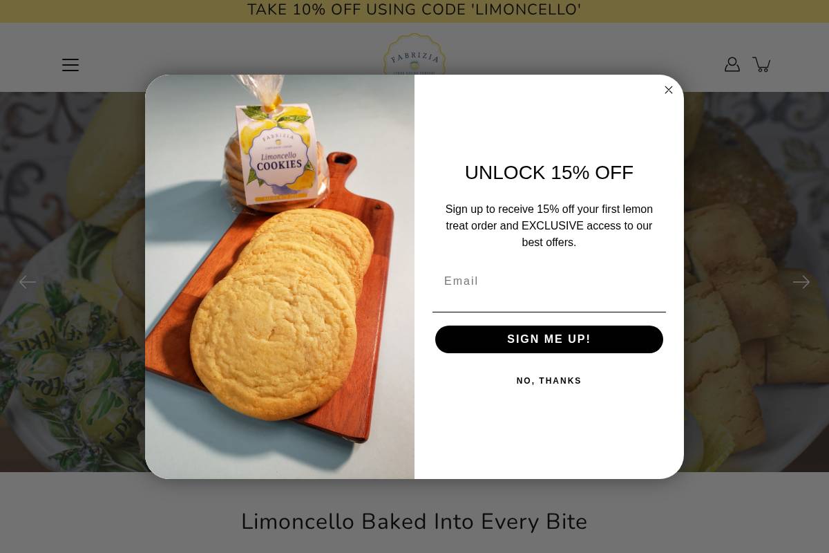 fabrizialemonbakingcompany.com homepage screenshot