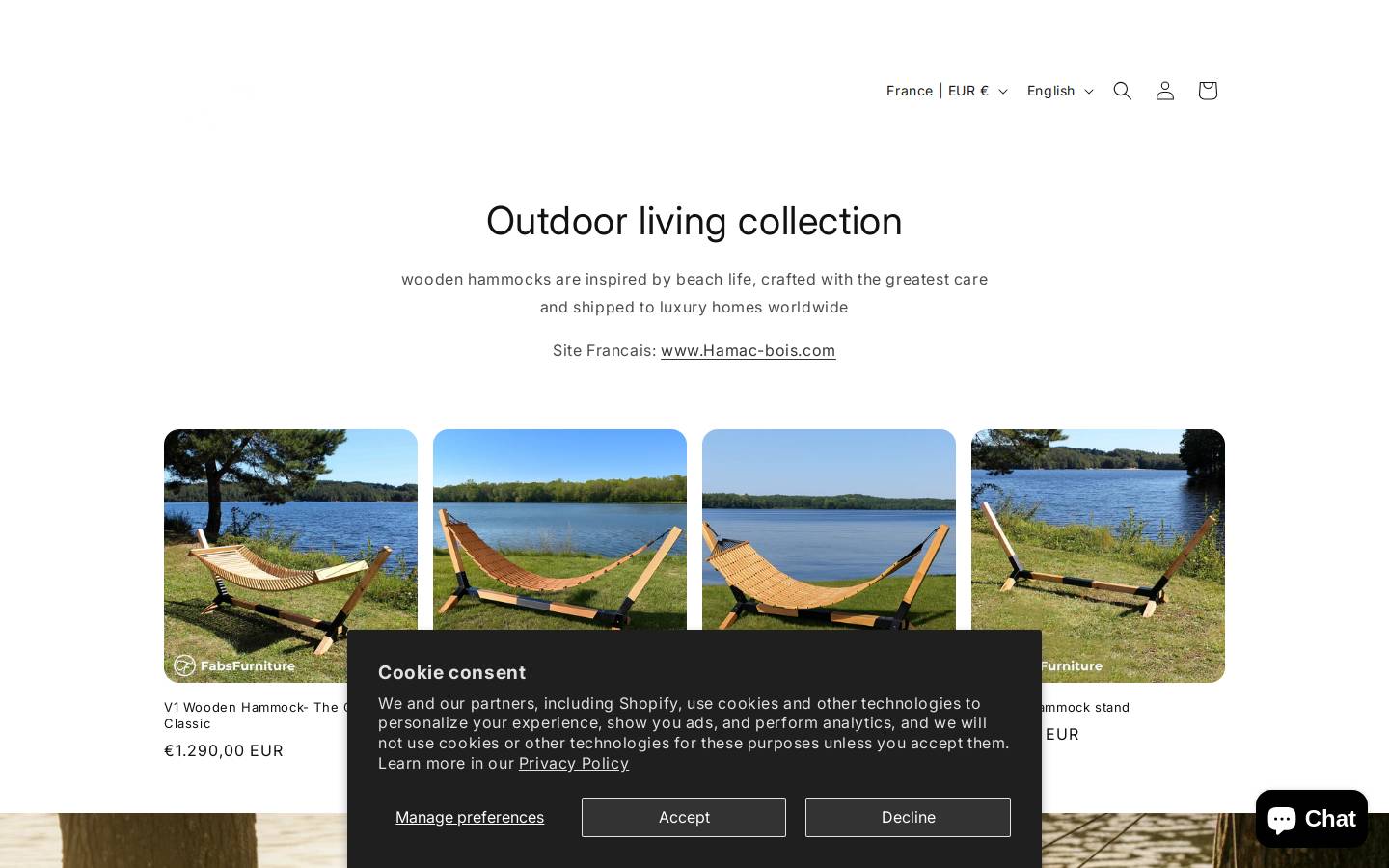 fabsfurniture.com homepage screenshot