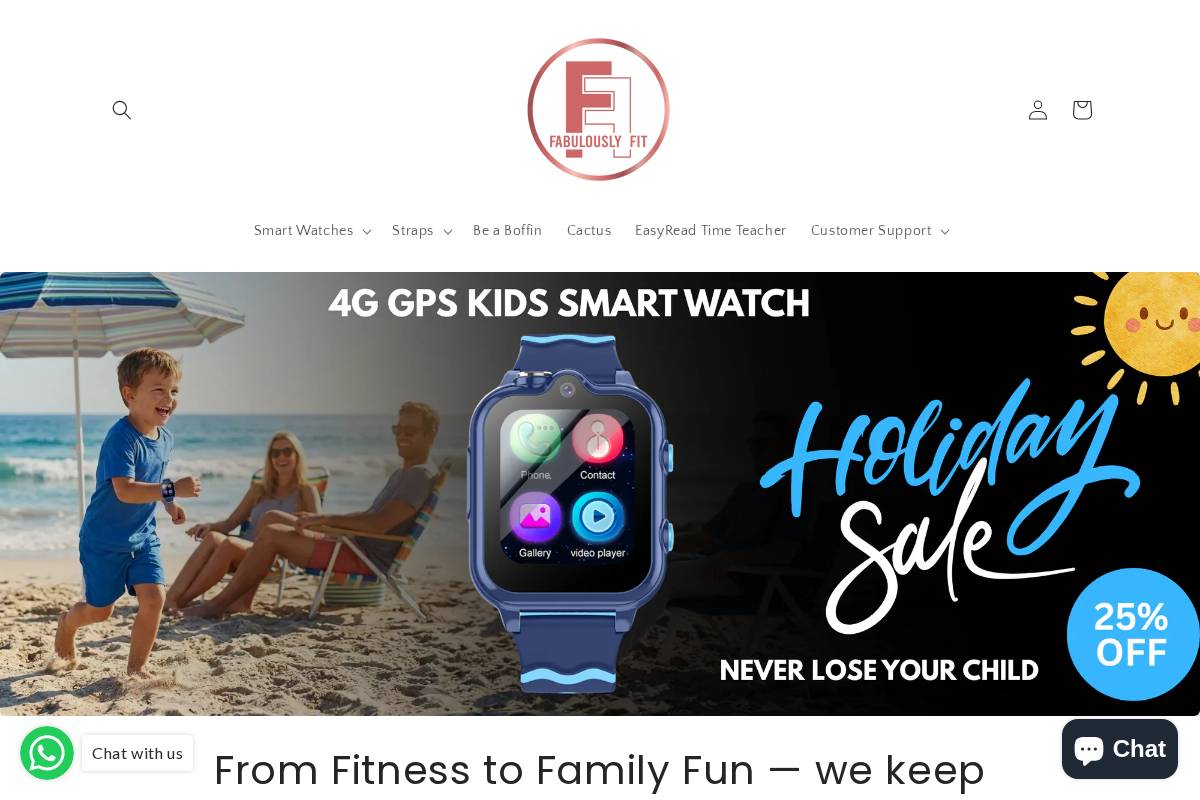 Fabulously Fit homepage screenshot