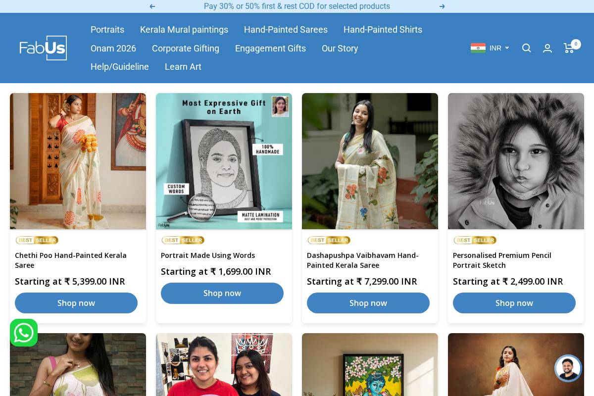 fabusframes.com homepage screenshot