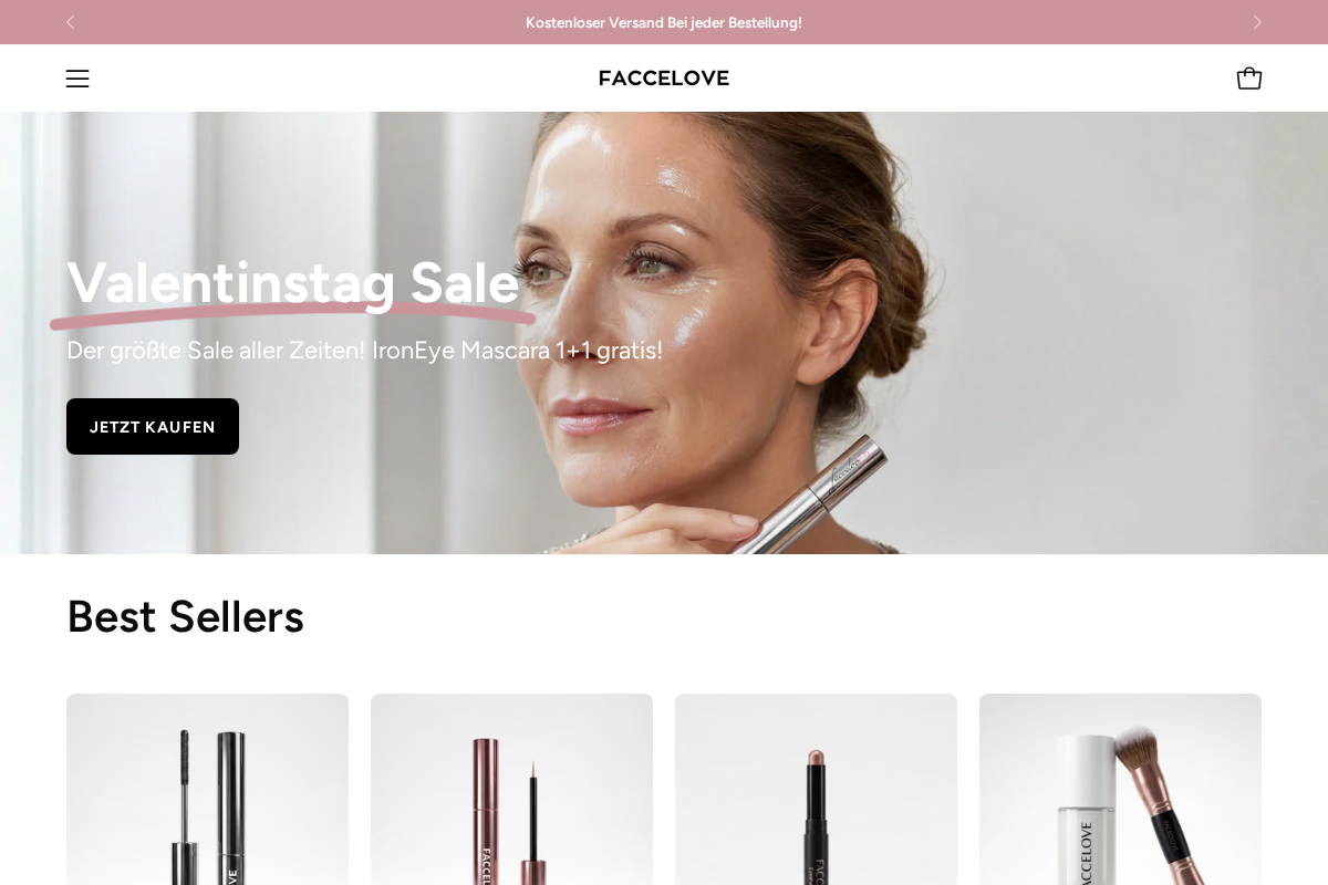 Faccelove homepage screenshot