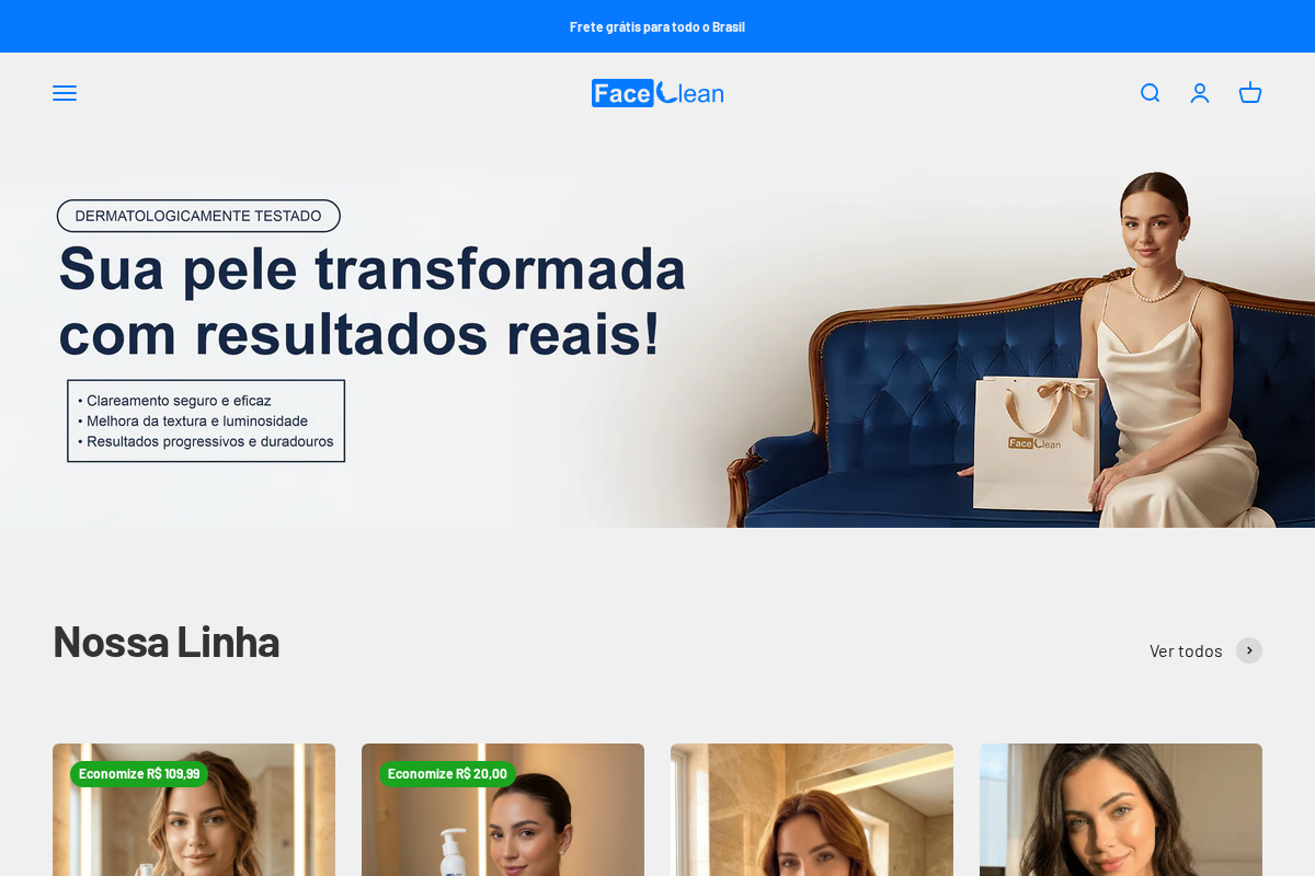 Face Clean Brasil homepage screenshot