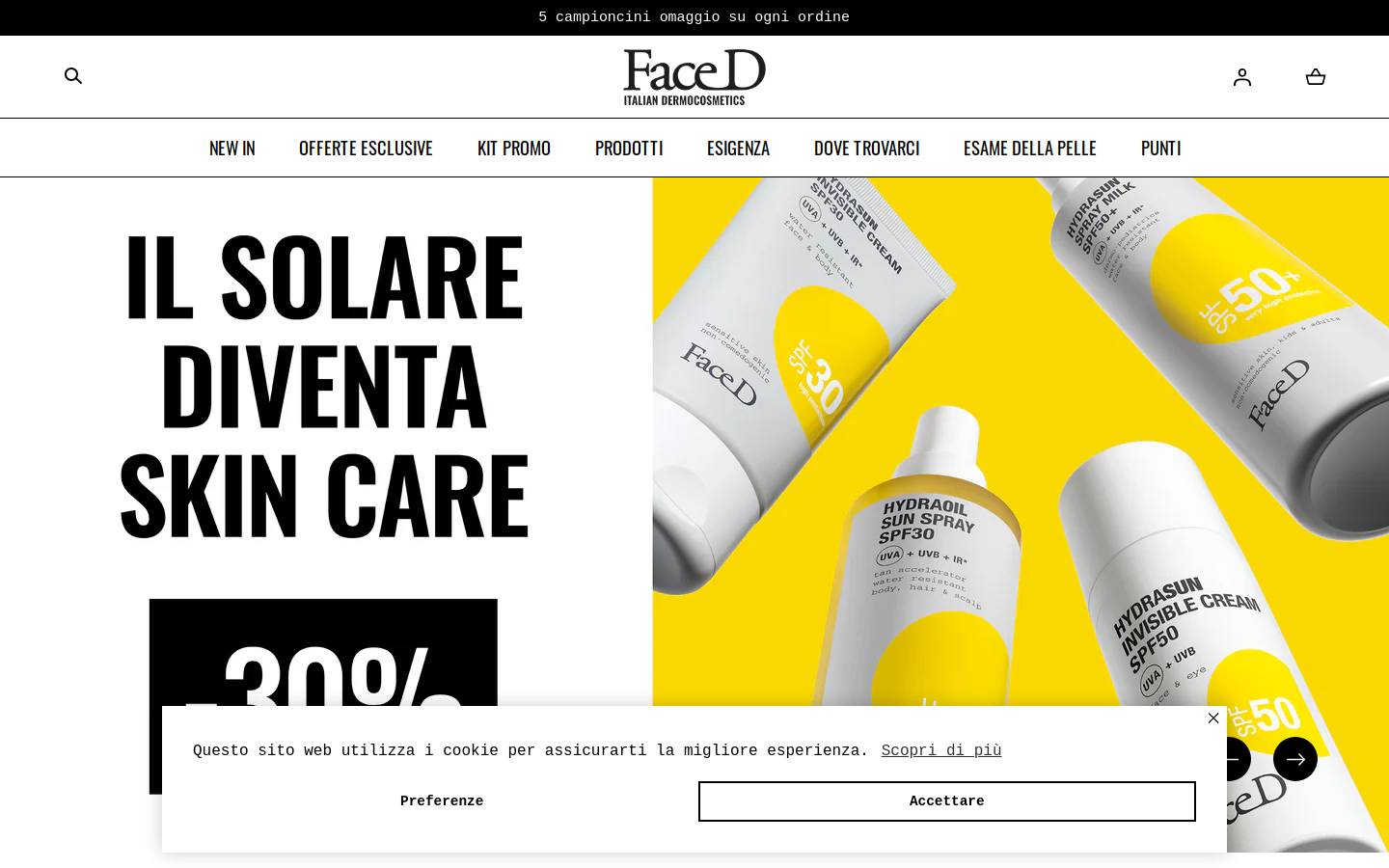 Faced homepage screenshot