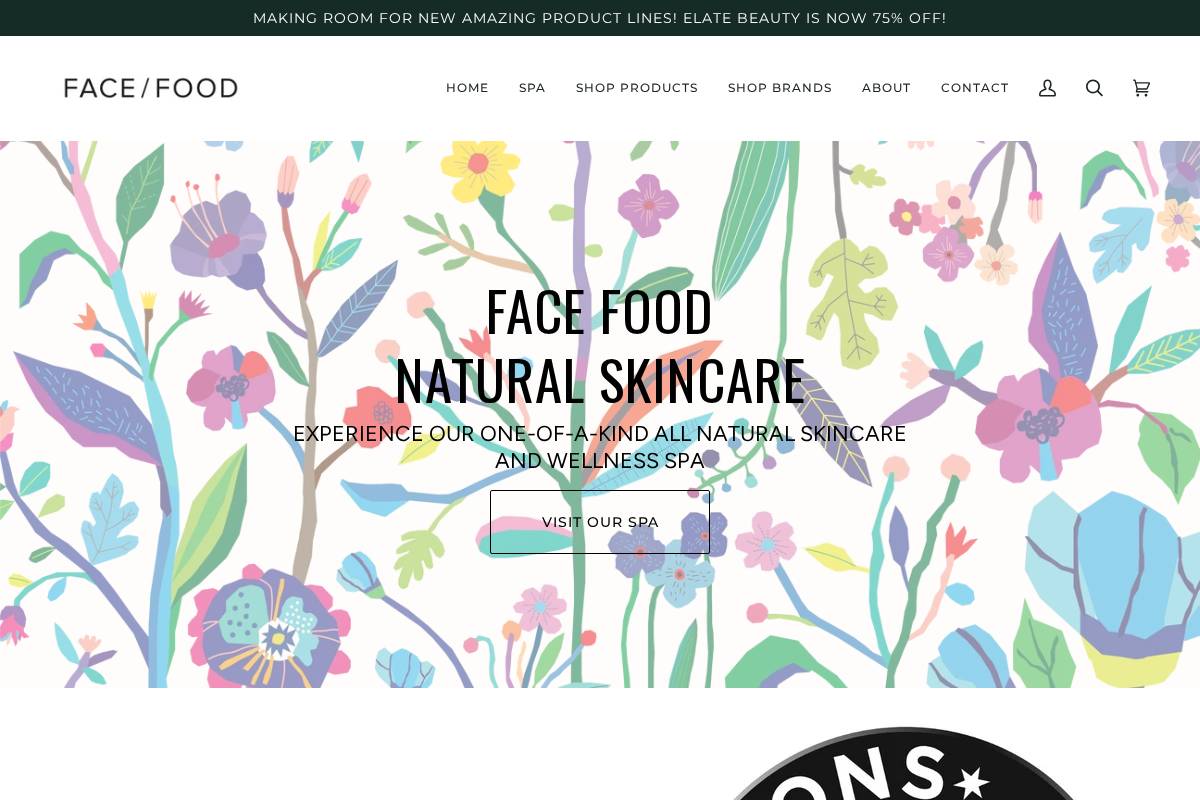 facefoodnaturalskincare.com homepage screenshot