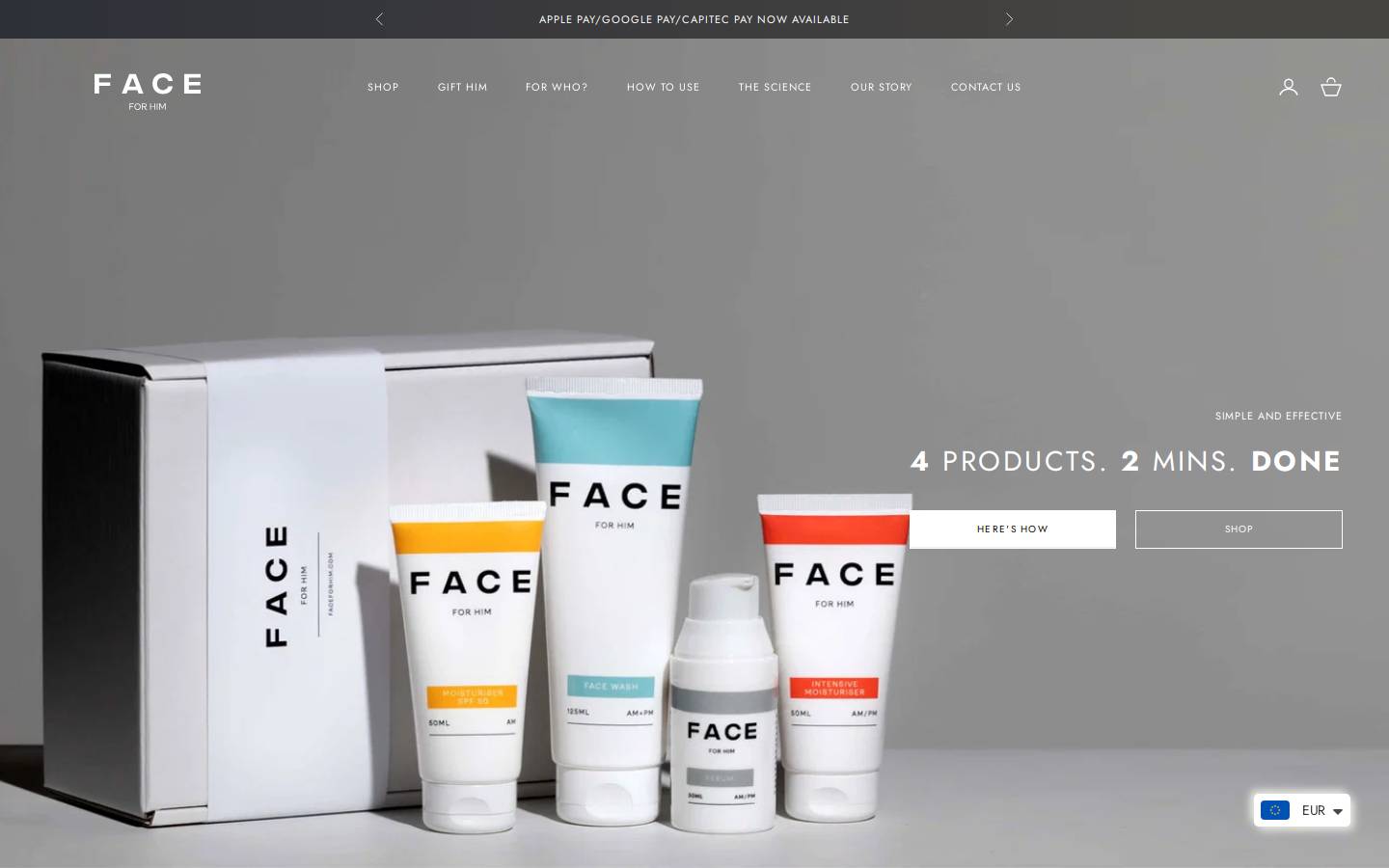 faceforhim.co.za homepage screenshot
