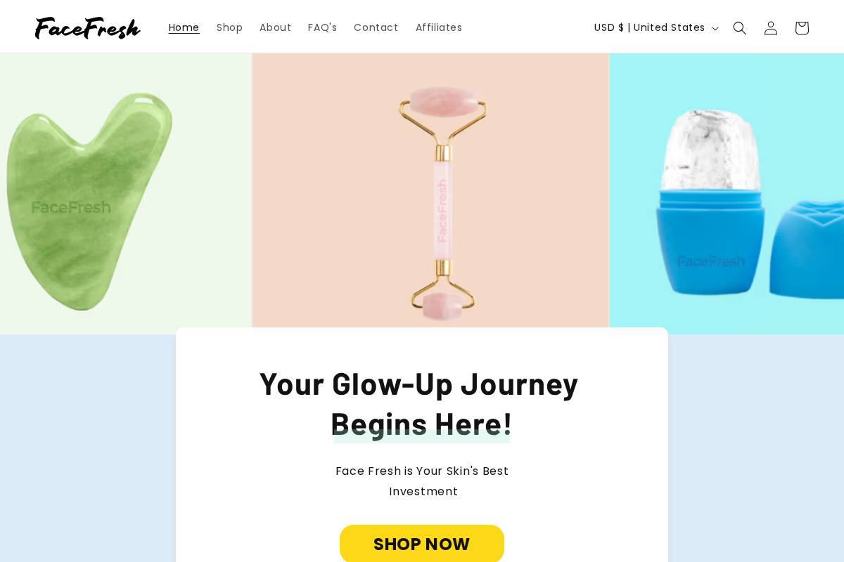 facefresh.me homepage screenshot