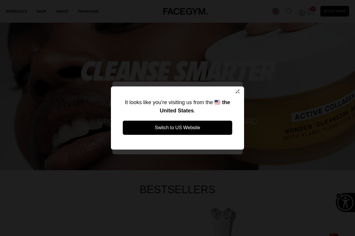 FaceGym homepage screenshot