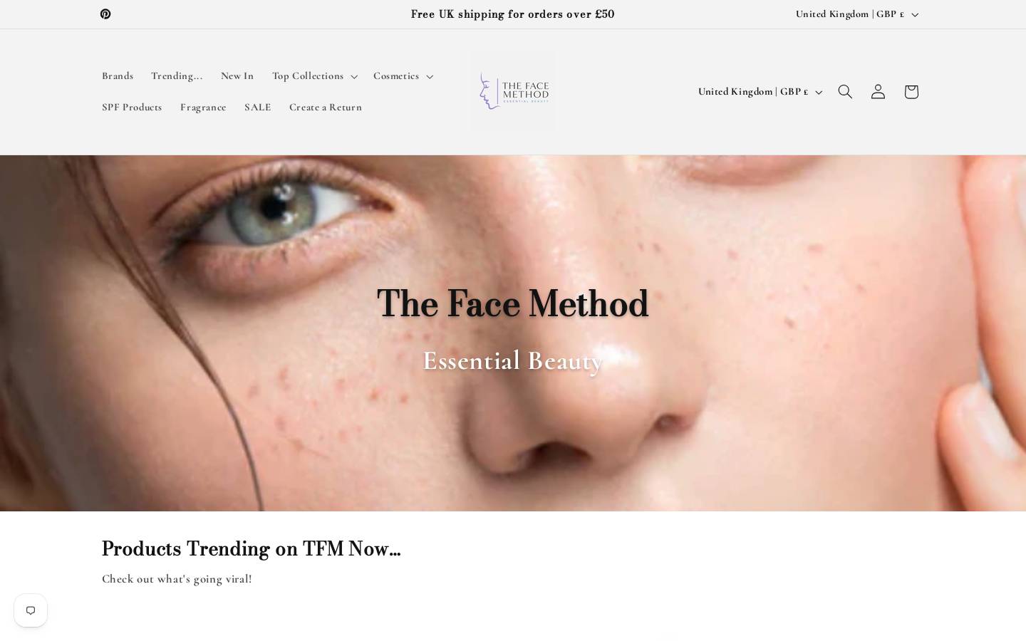 Facemethodbeauty homepage screenshot
