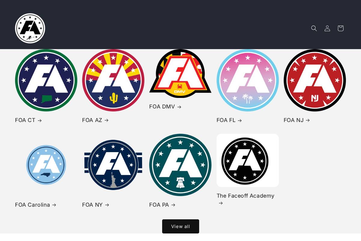 faceoffstore.com homepage screenshot