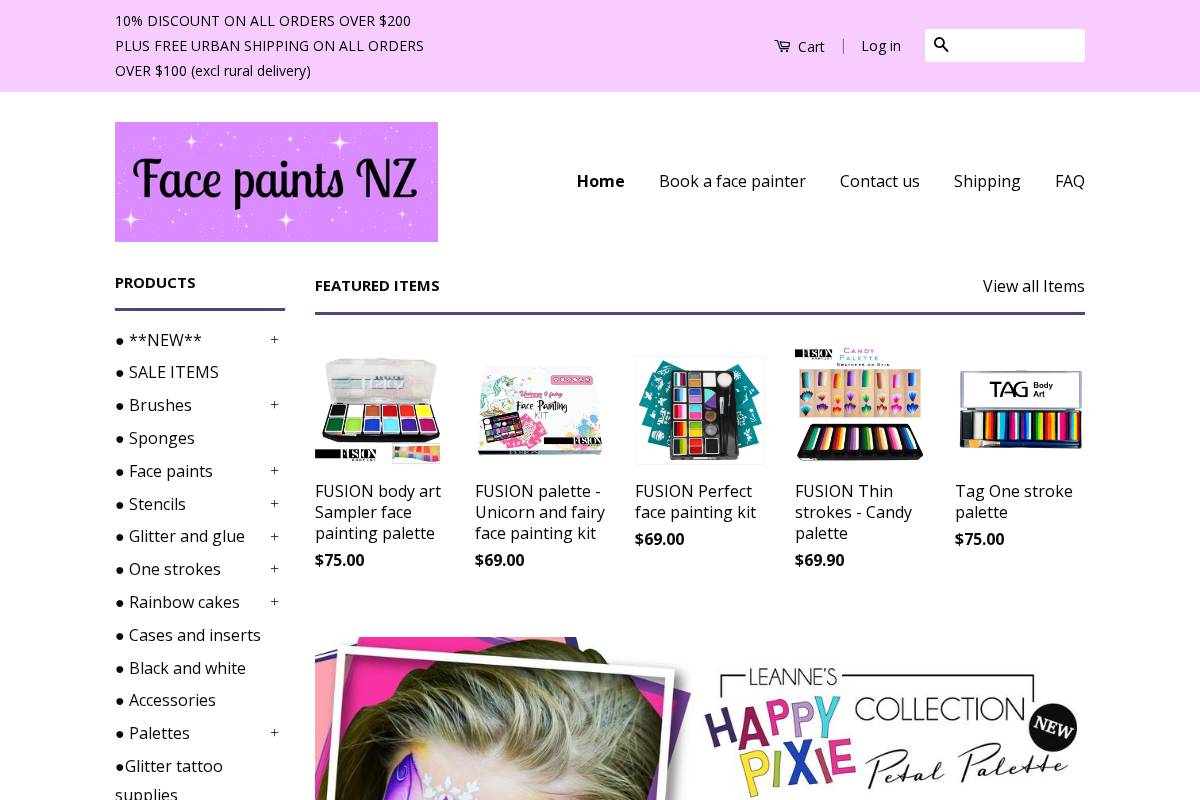 facepaintsnz.co.nz homepage screenshot