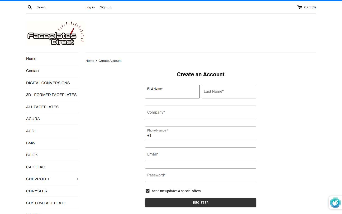 faceplatesdirect.com homepage screenshot